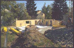 erste W�nde der Konstruktion